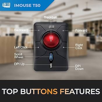 ADESSO iMouse T50 トラックボール Adesso iMouse T50, Wireless Programmable Ergonomic Trackball